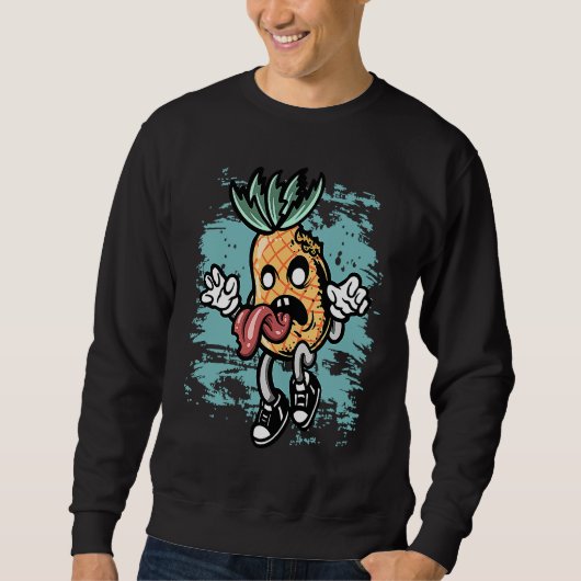 Zombie Pineapple Graphic Zombie Halloween Costume スウェットシャツ (正面)