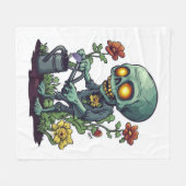 Zombie Plant Parent フリースブランケット (正面(横))