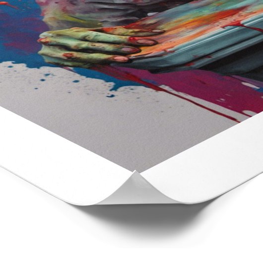 Zombie Posing for Shot Halloween Poster ポスター (角)