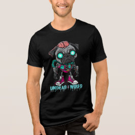 Zombie Pug Skater Graffiti トライブレンドＴシャツ