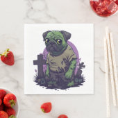 Zombie Pug � Undead Funny Halloween Dog スタンダードランチョンナプキン (インサイチュ)
