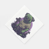 Zombie Pug � Undead Funny Halloween Dog スタンダードランチョンナプキン (角)