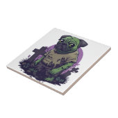 Zombie Pug � Undead Funny Halloween Dog タイル (側面)