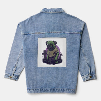 Zombie Pug � Undead Funny Halloween Dog デニムジャケット