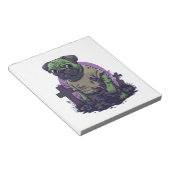 Zombie Pug � Undead Funny Halloween Dog ノートパッド (アングル)