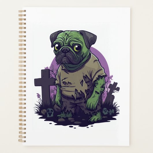 Zombie Pug � Undead Funny Halloween Dog プランナー手帳 (正面)