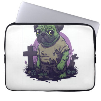 Zombie Pug � Undead Funny Halloween Dog ラップトップスリーブ