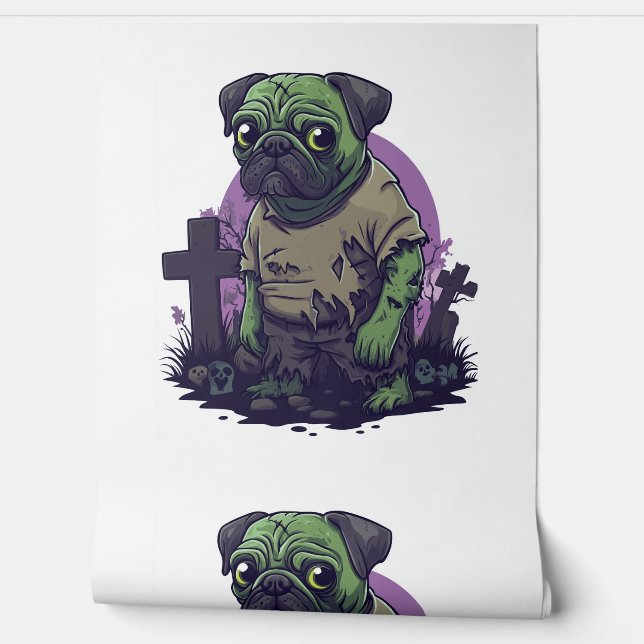 Zombie Pug � Undead Funny Halloween Dog 壁紙 (ほどく)