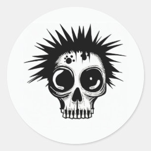 'ZOMBIE PUNKスカル'シール ラウンドシール