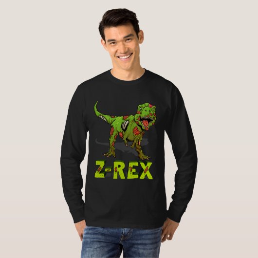 Zombie Rex Zombiesaurus Z Rex Halloween Costume Bo Tシャツ (正面フル)
