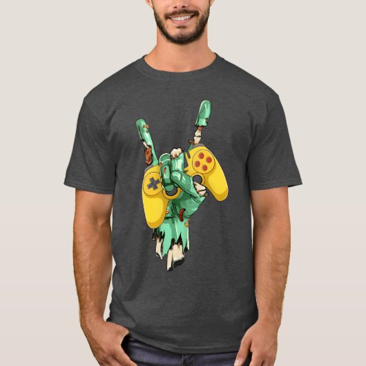 Zombie Rock Hand Holding Gaming Controller boy Tシャツ (正面)