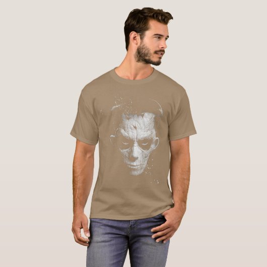 Zombie Scary Hieroglyphic Face Undead Horror Gothi Tシャツ (正面フル)