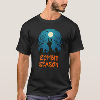 Zombie Season Moonlit Graveyard  Scary Kids Boys A Tシャツ