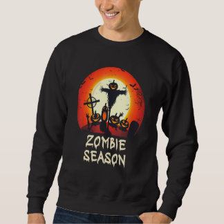 Zombie Season Moonlit Scary Graveyard  Kids Boys A スウェットシャツ