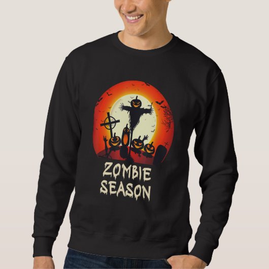 Zombie Season Moonlit Scary Graveyard  Kids Boys A スウェットシャツ (正面)