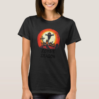 Zombie Season Moonlit Scary Graveyard  Kids Boys A Tシャツ