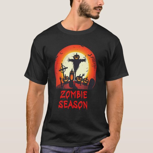 Zombie Season Moonlit Scary Graveyard   Kids Boys  Tシャツ (正面)