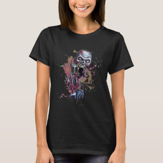 Zombie  Singing Microphone Metal Rock Music Horror Tシャツ
