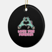 Zombie Skeleton Heart And Hands Classic Look セラミックオーナメント (左)