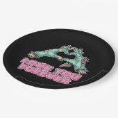 Zombie Skeleton Heart And Hands Classic Look ペーパープレート (アングル)