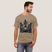Zombie Skeleton Undead Horror Grave Goth Art frien Tシャツ (正面フル)
