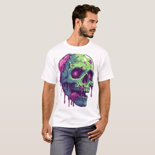 Zombie Skull Apocalypse Tシャツ (正面フル)