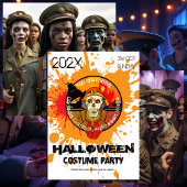 Zombie Soldier Halloween Costume Party RSVP 招待状