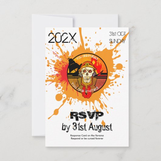 Zombie Soldier Halloween Costume Party RSVP 招待状 (正面)