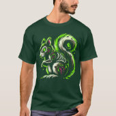 Zombie Squirrel Dark Halloween Horror Skeleton Cre Tシャツ (正面)