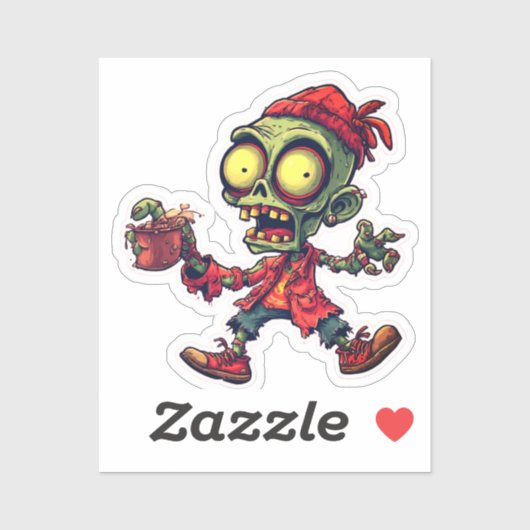 Zombie Sticker – Cool Horror Halloween 2025 シール (シート)