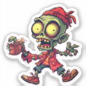 Zombie Sticker – Cool Horror Halloween 2025 シール (正面)
