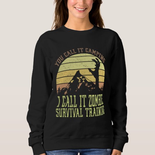 Zombie Survival Training Camping Vintage Retro Hal スウェットシャツ (正面)