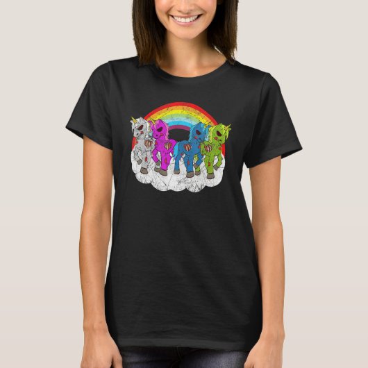 Zombie Unicorn Apocalypse Creatures Halloween Zomb Tシャツ (正面)