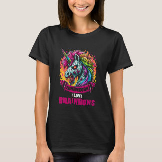 Zombie Unicorn Brains Gothic Funny I Love Brainbow Tシャツ