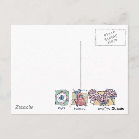 Zombie Virus add Bee equals Zombee ポストカード (裏面)