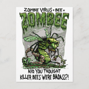 Zombie Virus add Bee equals Zombee ポストカード