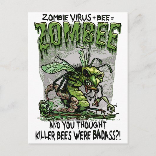 Zombie Virus add Bee equals Zombee ポストカード (正面)