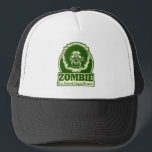 ZOMBIE We Want Your Brains Ver.3 Green & White キャップ<br><div class="desc">Green & White - Zombie face Illustrated in a large oval.Great for those Horror/Zombie Fans</div>