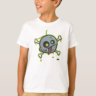 Zombie with Crossbones Kids Blue Ringer Tシャツ