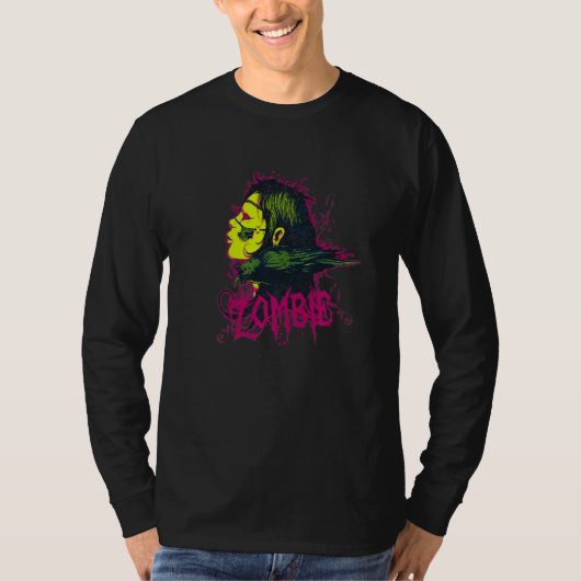 Zombie Woman Accompanied By Her Raven Tシャツ (正面)