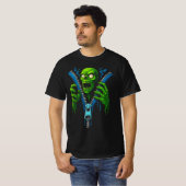 Zombie Zipper Illusion | 3D Horror Graphic Tee | S Tシャツ (正面フル)