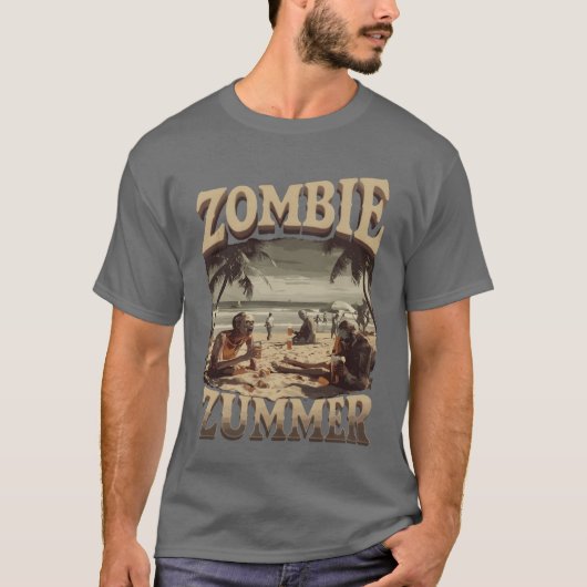 Zombie Zummer Beach Vibes with Undead Friends fami Tシャツ (正面)
