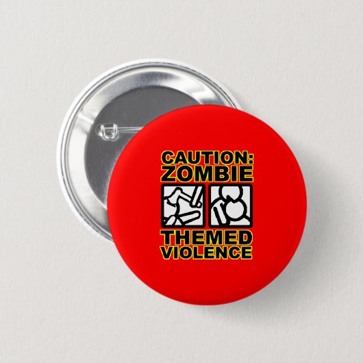 ZombieCaution 缶バッジ (正面&裏面)