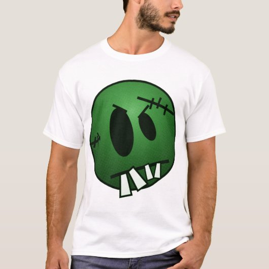 ZOMBIECONの顔-緑 Tシャツ (正面)