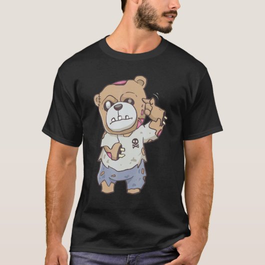 Zombiecore Aesthetic Zombie Bear Pastel Goth Creep Tシャツ (正面)