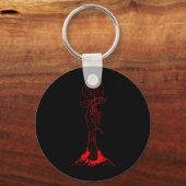 Zombiecore Aesthetic Zombie Hand Red Rose Skeleton キーホルダー (正面)