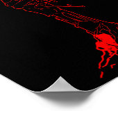 Zombiecore Aesthetic Zombie Hand Red Rose Skeleton ポスター (角)