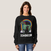 Zombiecorn Zombie Unicorn Halloween Women Girls Ra スウェットシャツ (正面フル)