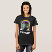 Zombiecorn Zombie Unicorn Halloween Women Girls Ra Tシャツ (正面フル)