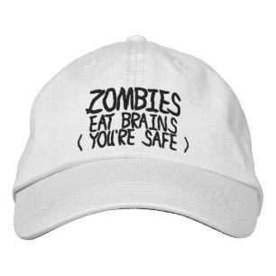Zombies食べ Brains Youre Safe 刺繍入りキャップ